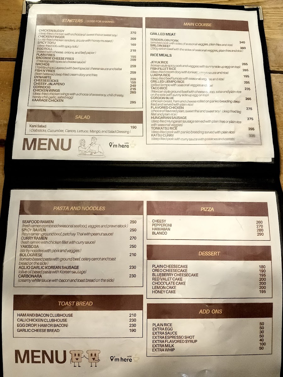 Cafe I'm Here Photo Menu 8
