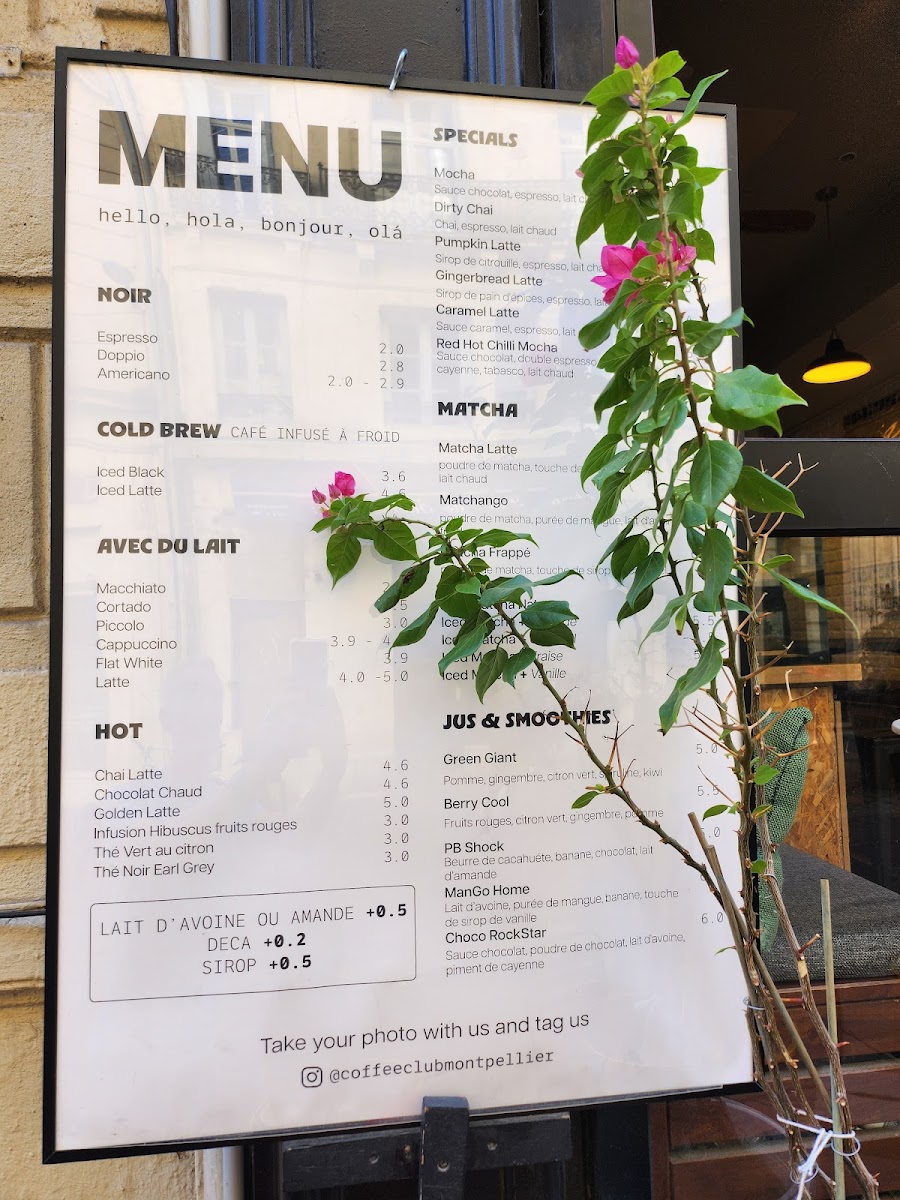 Coffee Club Montpellier Photo Menu 9