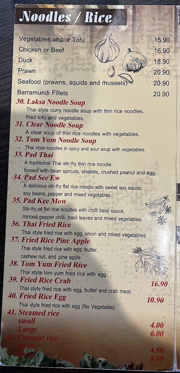 Lugarno Thai Restaurant Photo Menu 8