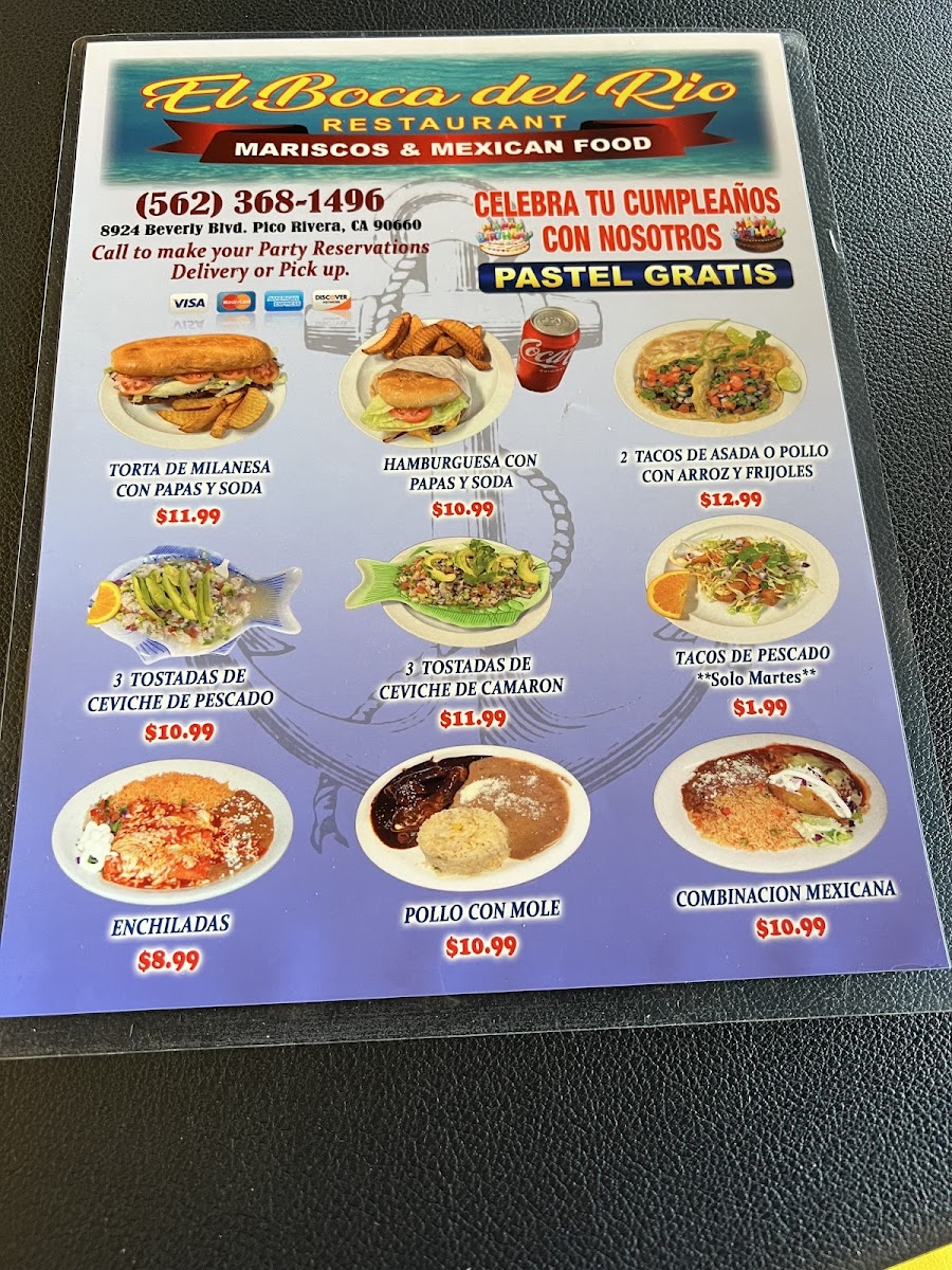 El Boca del Rio Restaurant Photo Menu 2