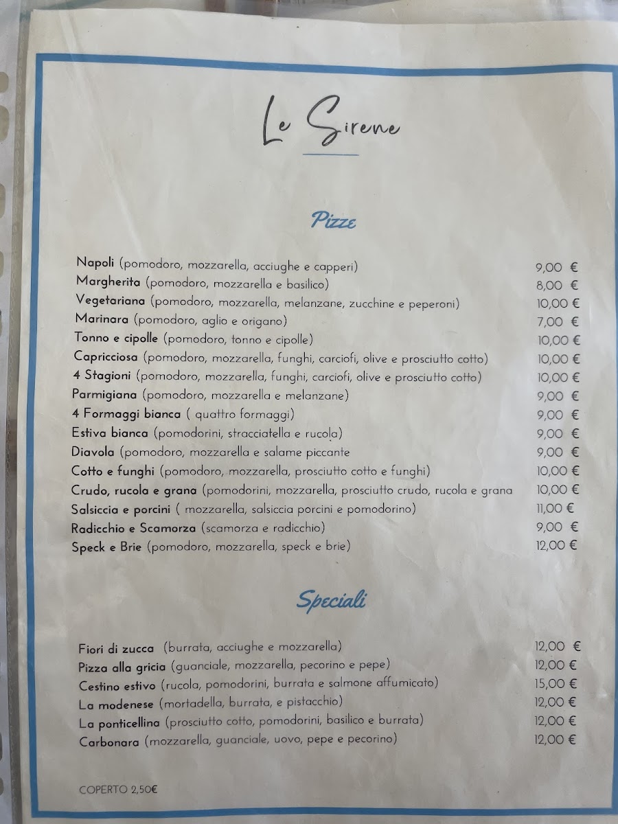 Ristorante Pizzeria Le Sirene Photo Menu 1