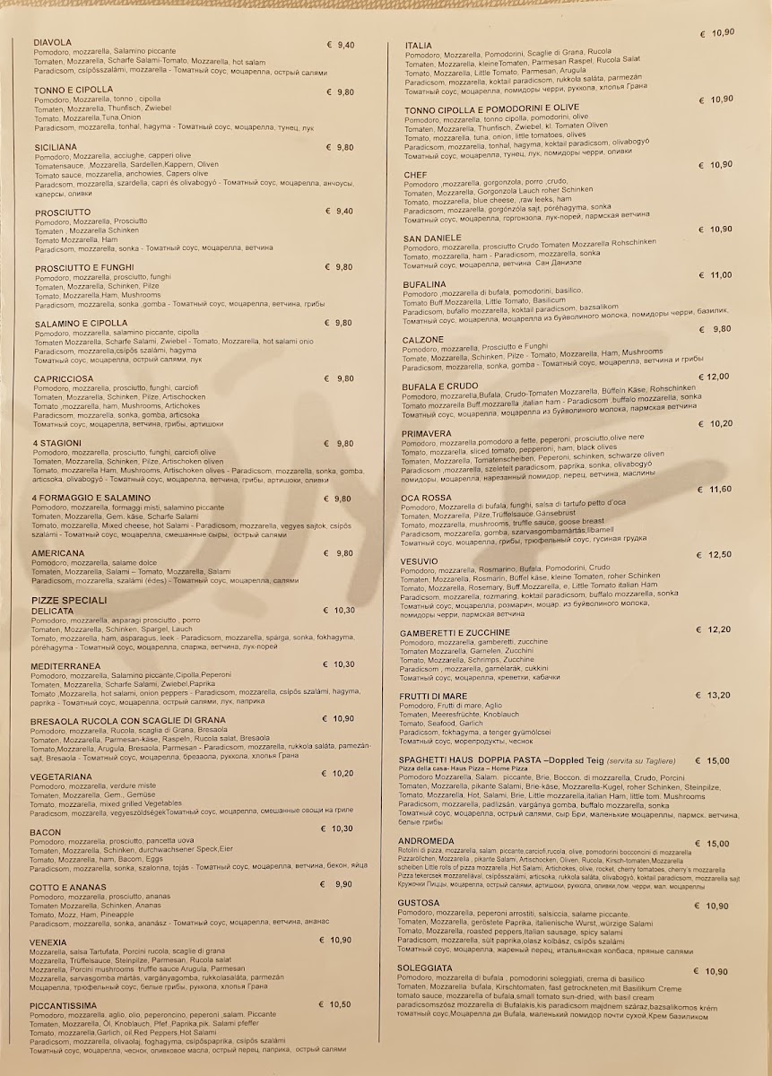 Spaghetti Haus bibione Photo Menu 2