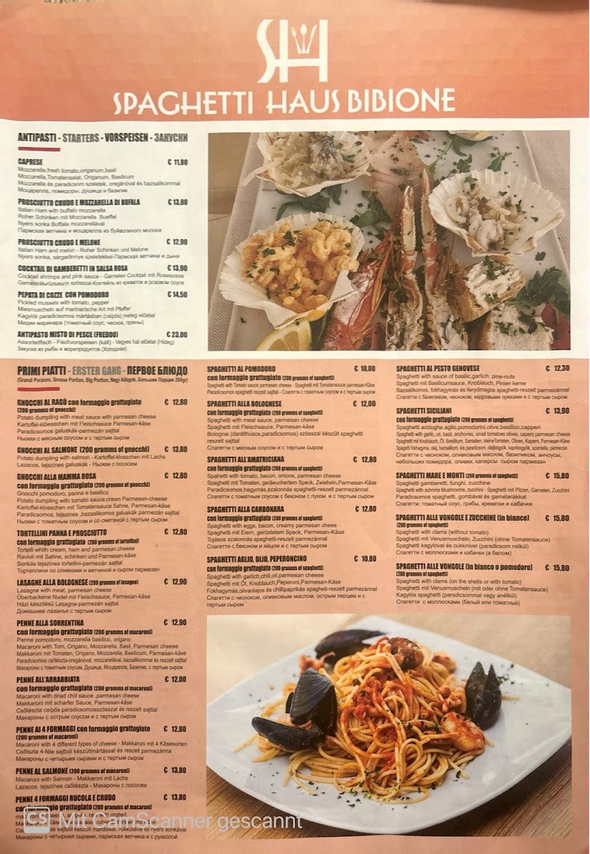 Spaghetti Haus bibione Photo Menu 4