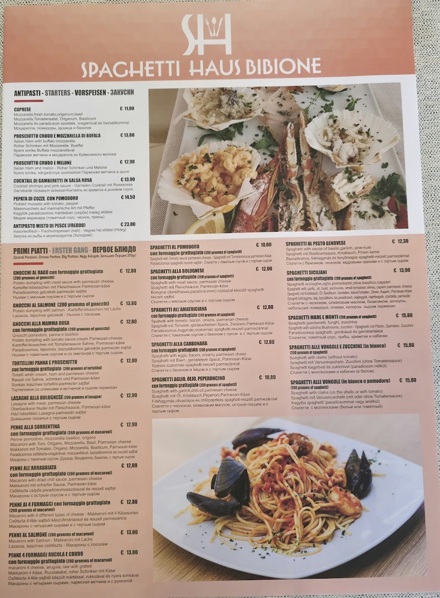 Spaghetti Haus bibione Photo Menu 5