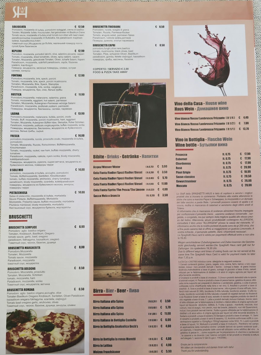 Spaghetti Haus bibione Photo Menu 8