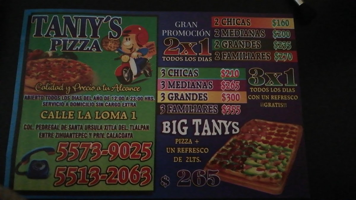 Tanis Pizza Photo Menu 3