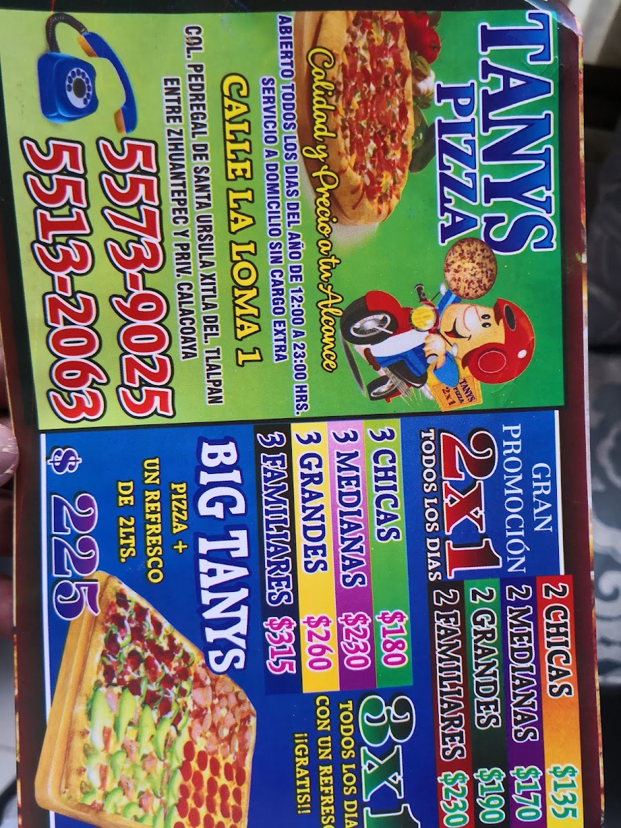 Tanis Pizza Photo Menu 6