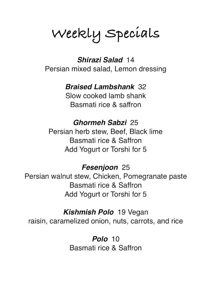 Tinto Restaurant & Wine Bar Photo Menu 1