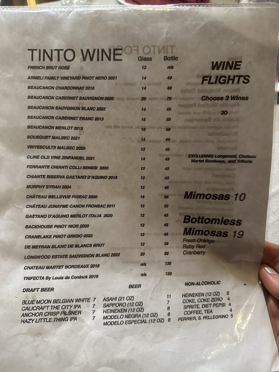 Tinto Restaurant & Wine Bar Photo Menu 4