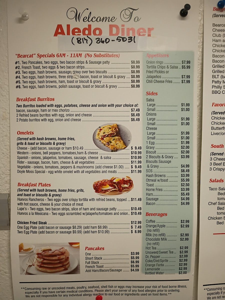Aledo Diner Photo Menu 2