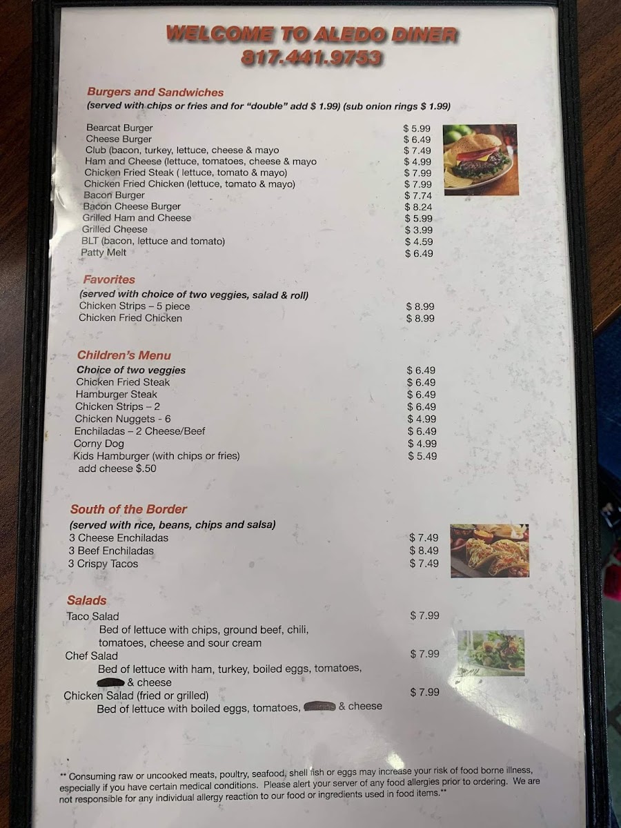 Aledo Diner Photo Menu 6