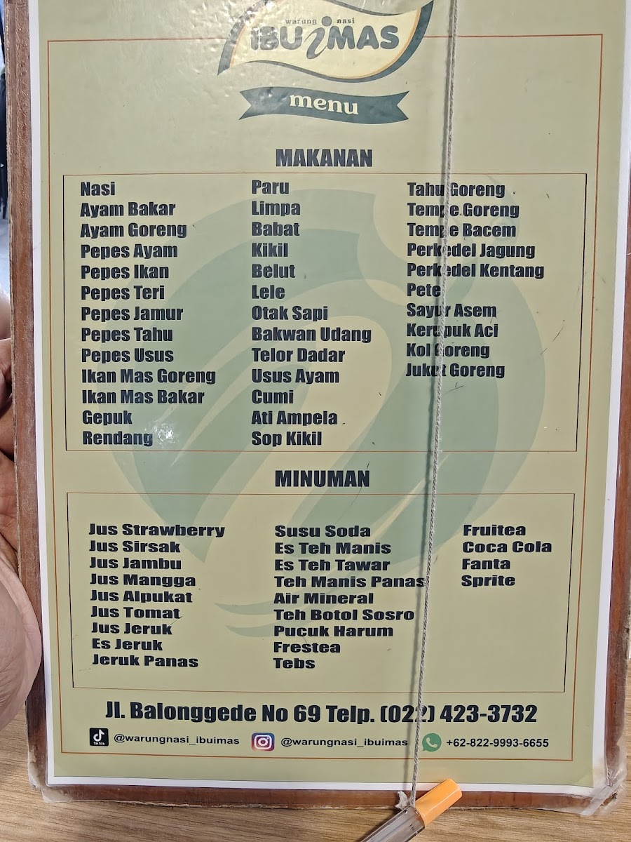 Warung Nasi Ibu Imas Photo Menu 4