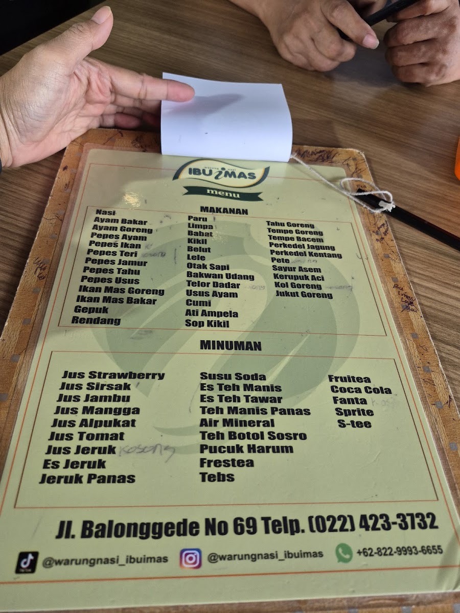 Warung Nasi Ibu Imas Photo Menu 8