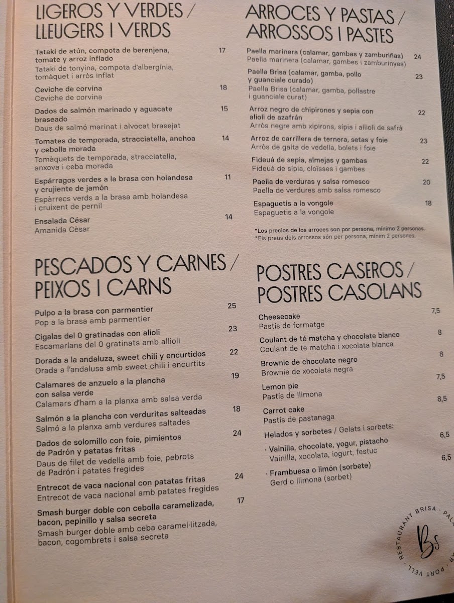 Restaurant Brisa Photo Menu 2