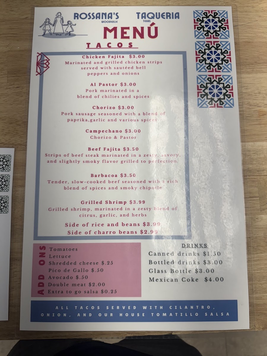 Rossana's Taqueria Photo Menu 2