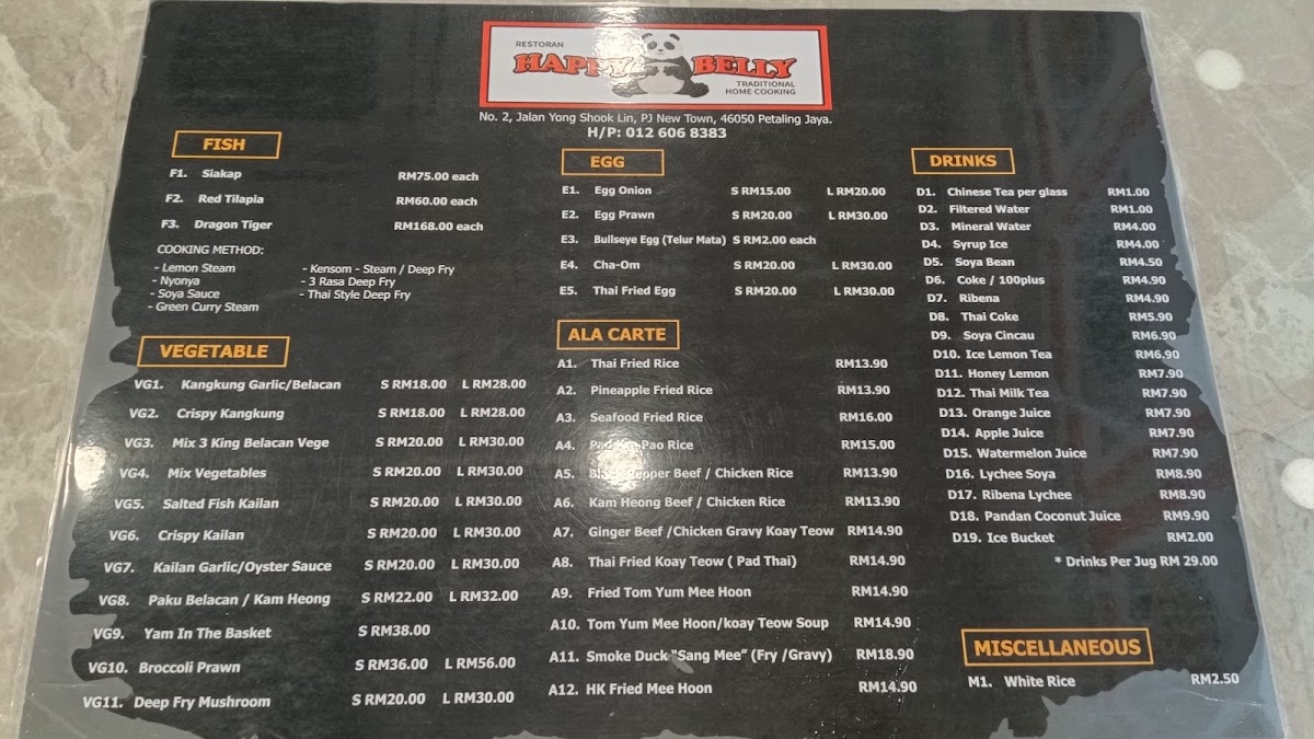 Happy Belly Restaurant Photo Menu 2
