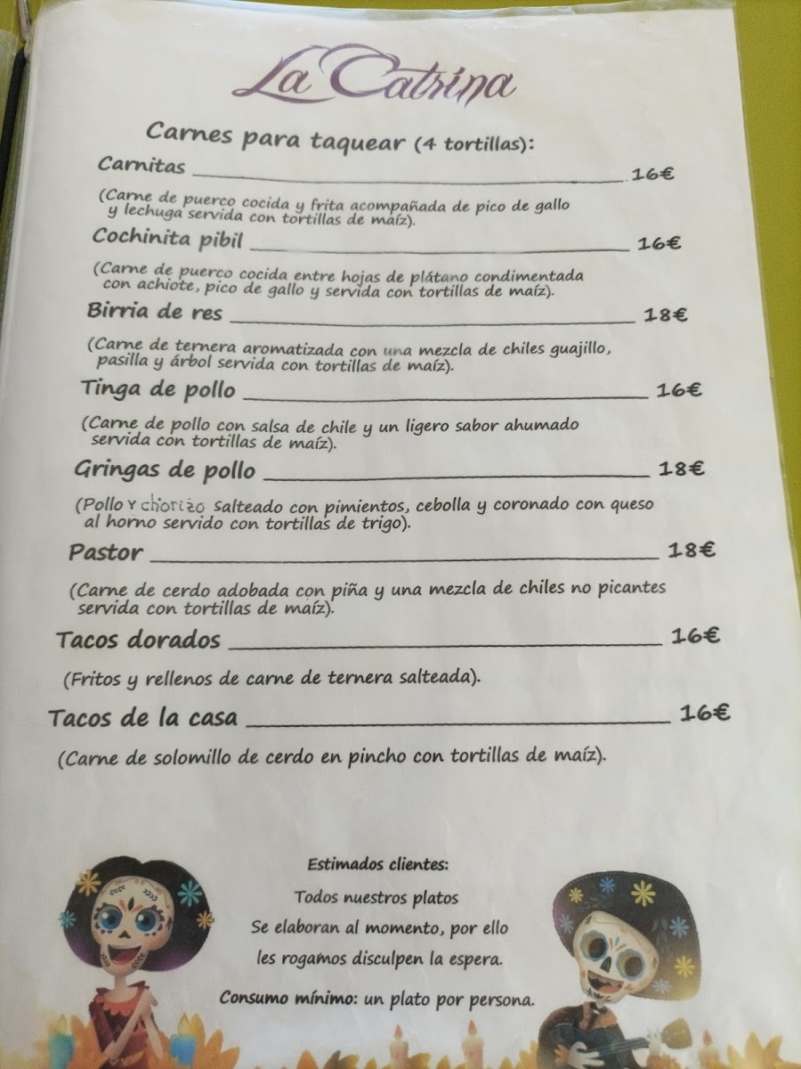 Restaurante Mexicano La Catrina Photo Menu 3