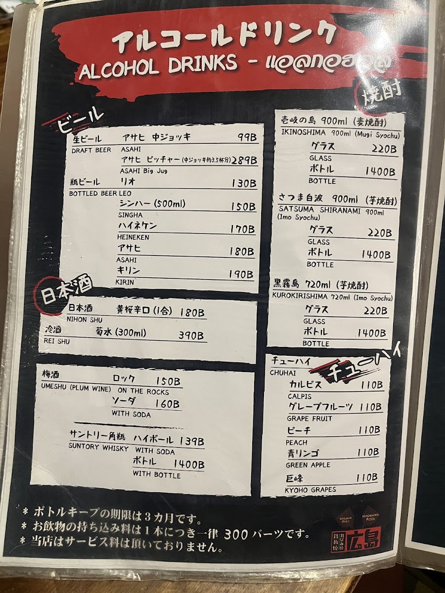 Hiroshima Pizza Okonomiyaki Photo Menu 9