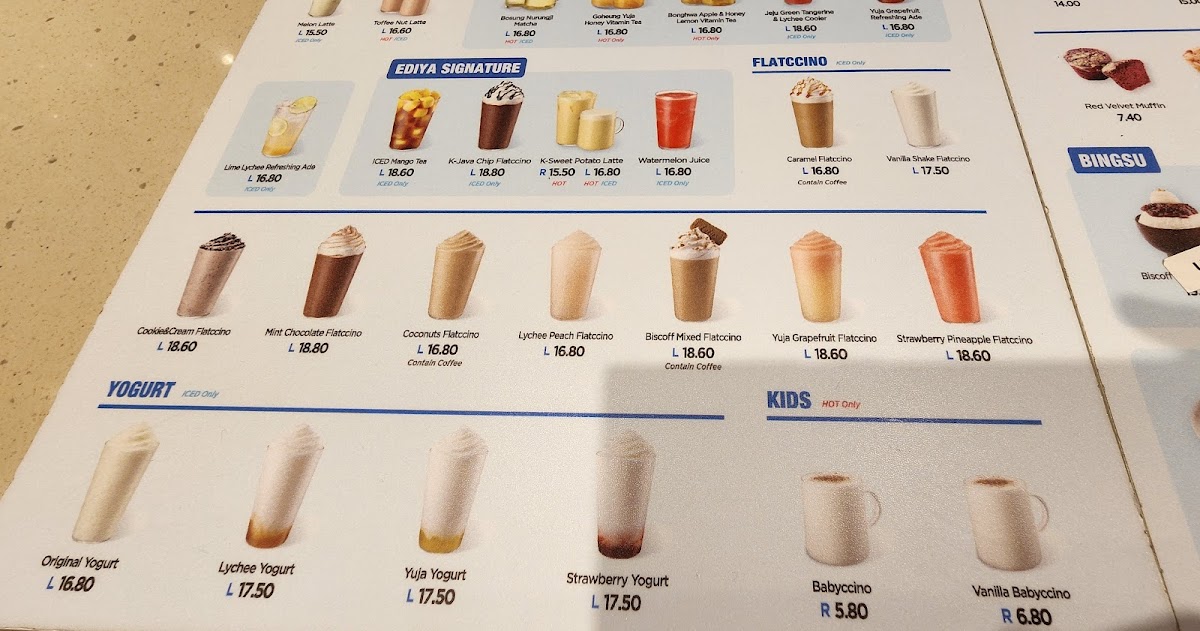 EDIYA COFFEE DT, Elmina Lakeside Mall Photo Menu 2
