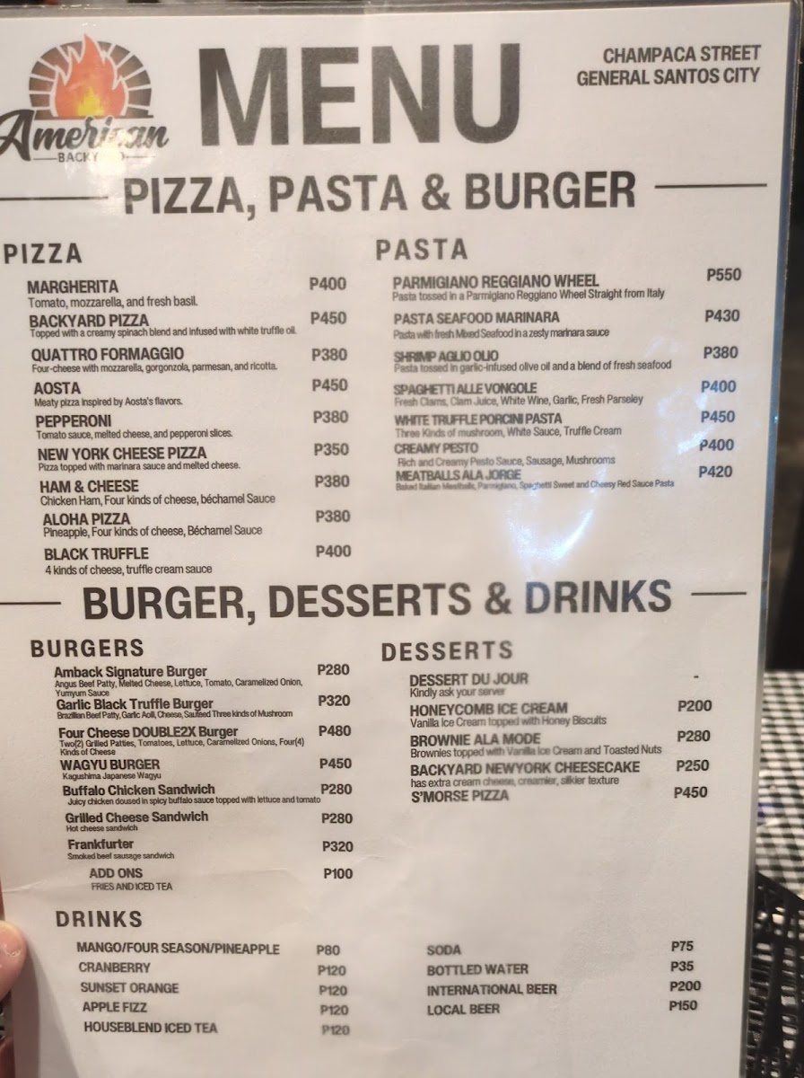 American Backyard Steakhouse Gensan Photo Menu 4