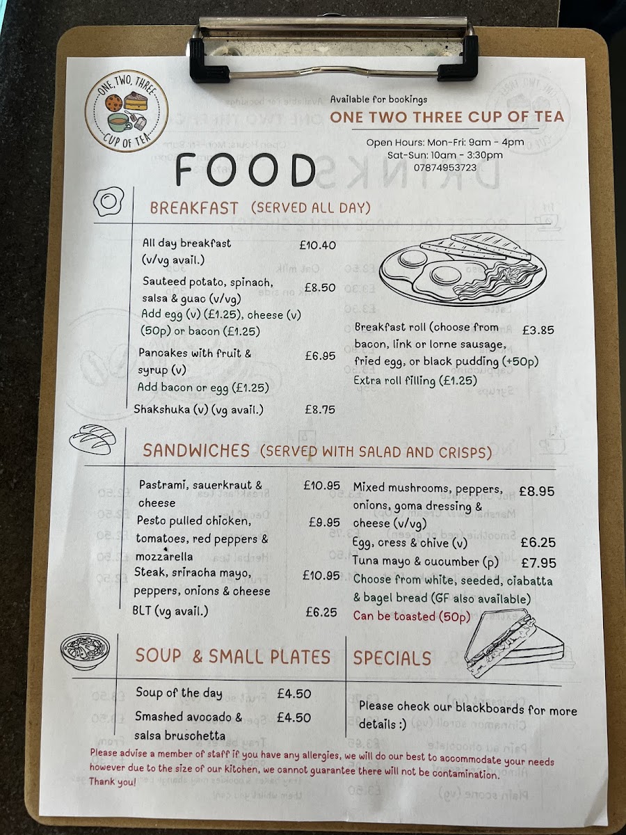 One Two Three Cup Of Tea Photo Menu 8