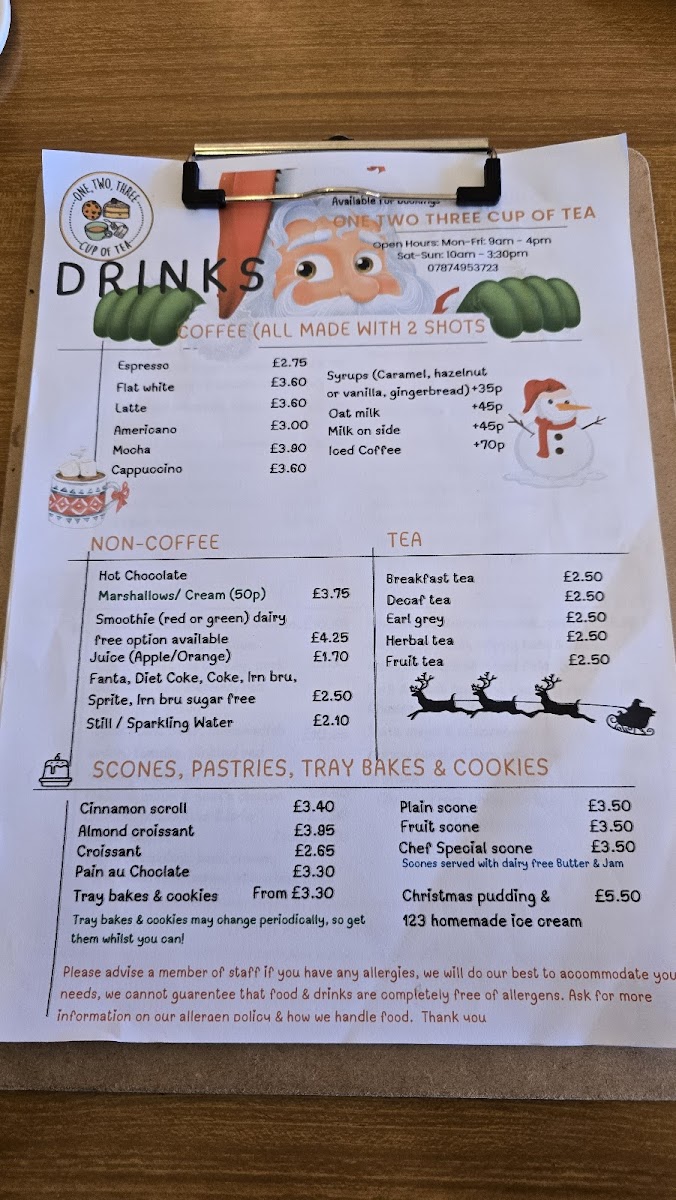One Two Three Cup Of Tea Photo Menu 9