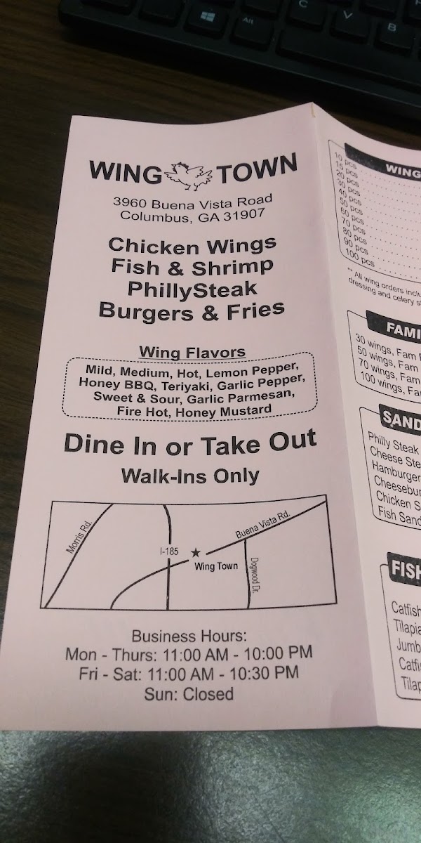 Wing Town Photo Menu 5
