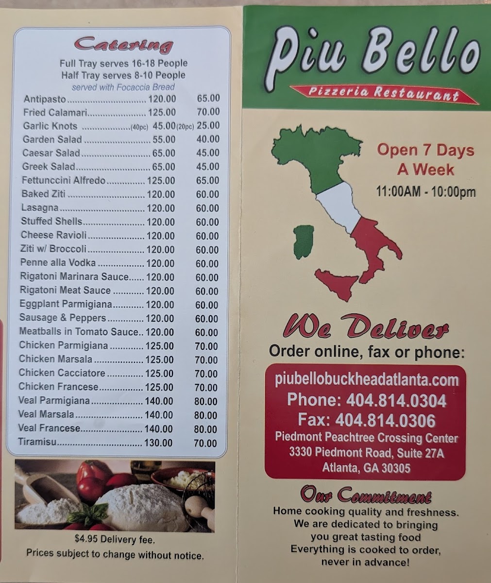Piu Bello Buckhead Photo Menu 2