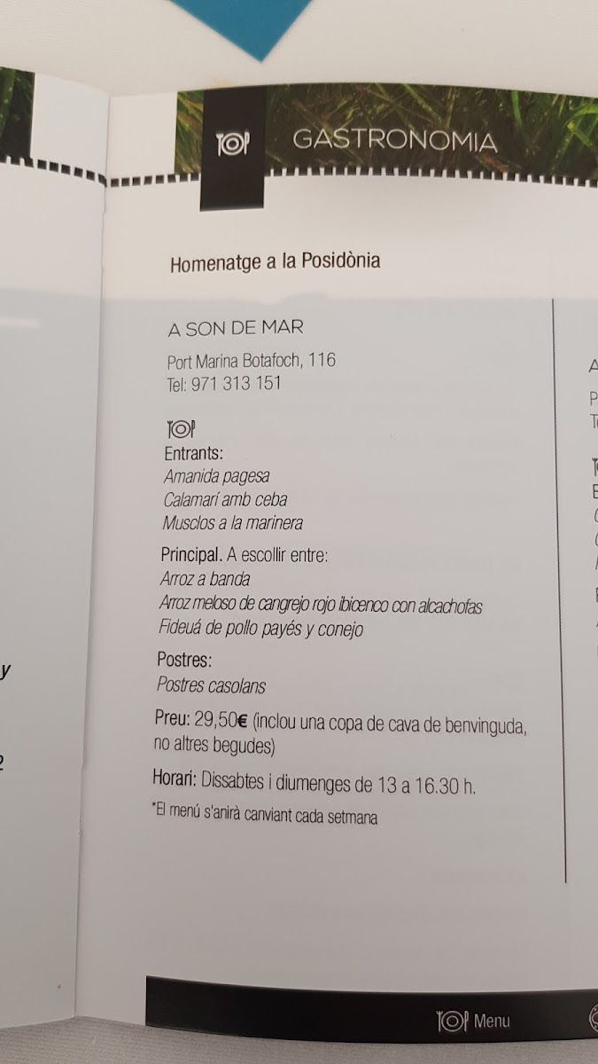 Oasis ibiza Photo Menu 3