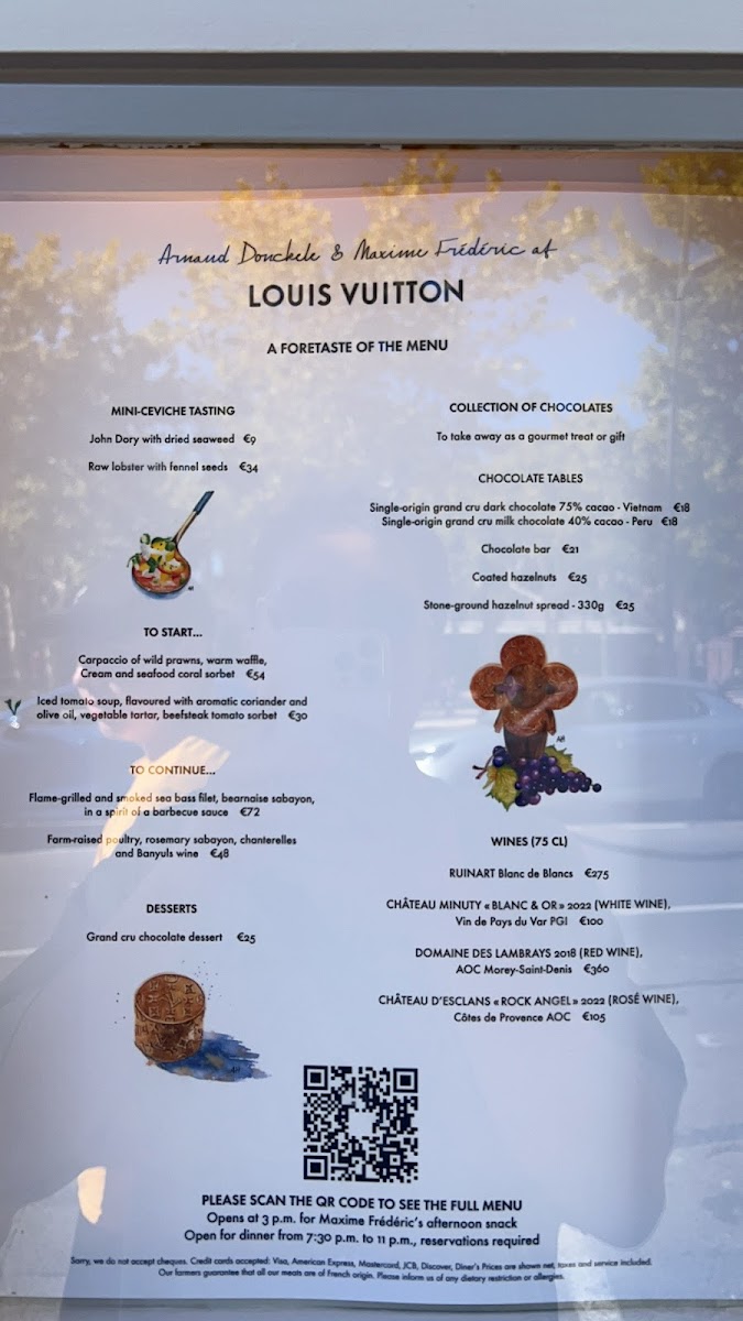 Restaurant Arnaud Donckele & Maxime Frédéric at Louis Vuitton Photo Menu 2