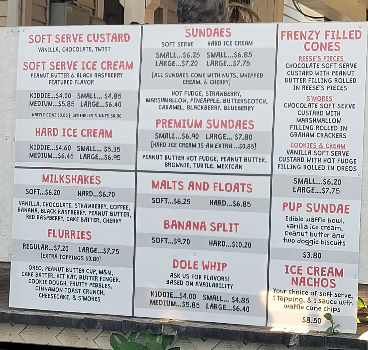 Max's Custard Photo Menu 2