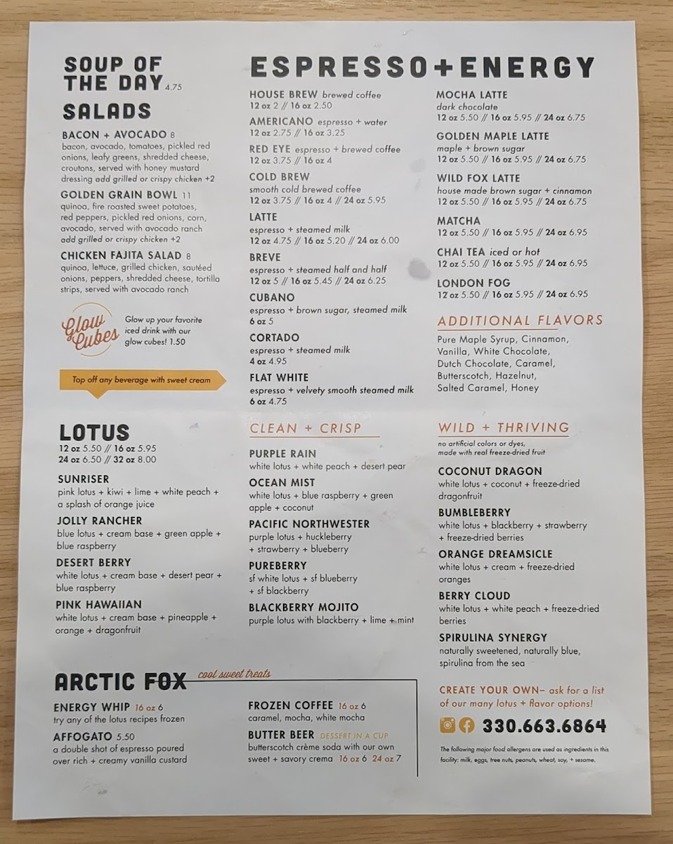 Wild Fox Cafe - Kidron, OH Photo Menu 2