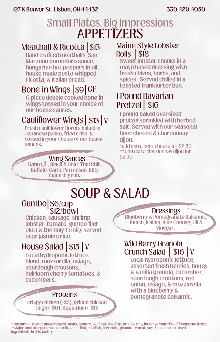 The 'Sip Taproom Photo Menu 1