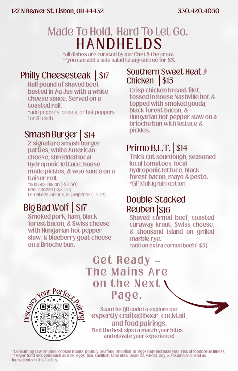 The 'Sip Taproom Photo Menu 2