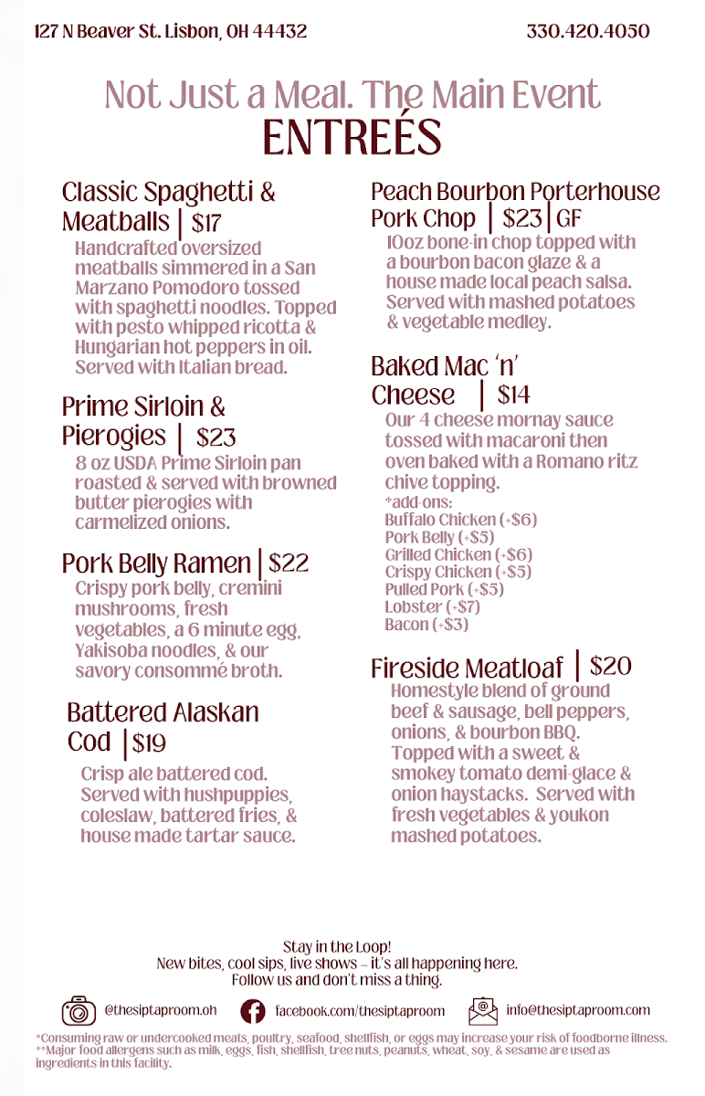 The 'Sip Taproom Photo Menu 3