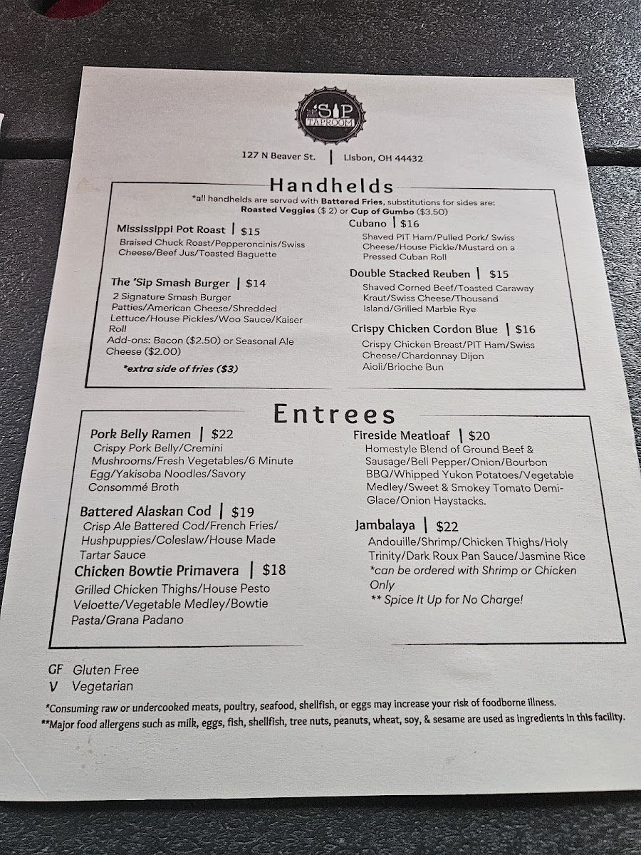 The 'Sip Taproom Photo Menu 4