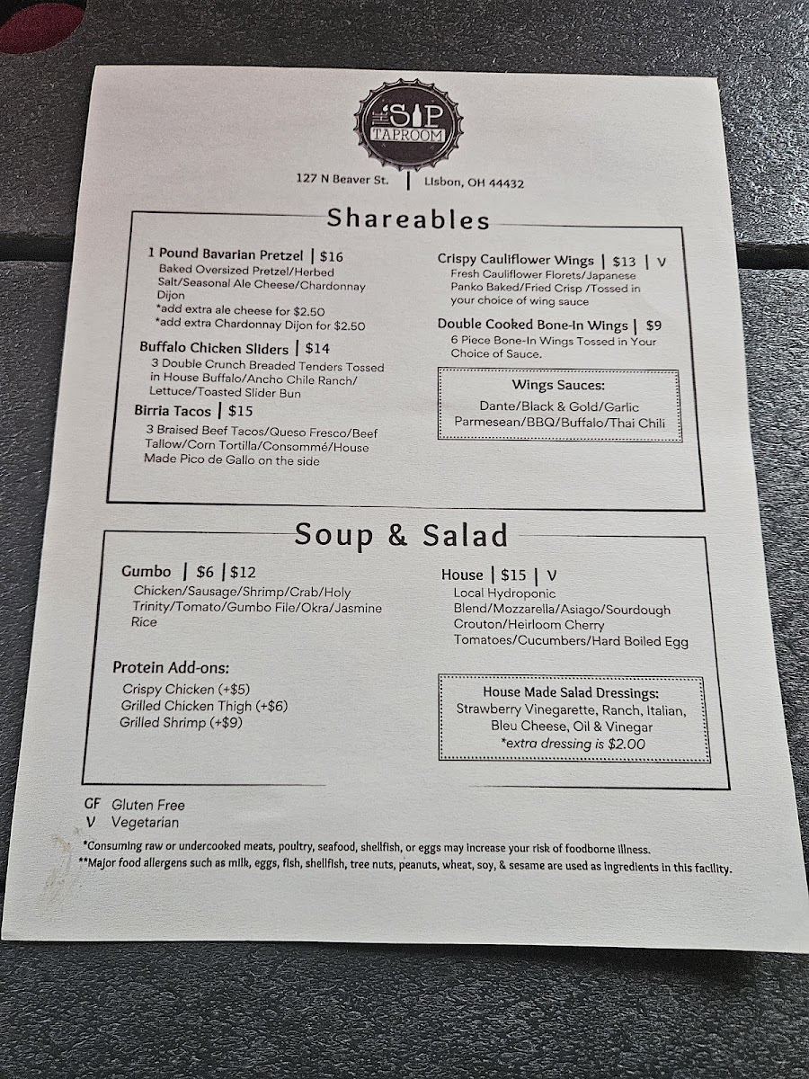 The 'Sip Taproom Photo Menu 5