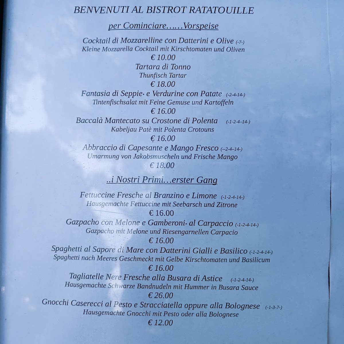Bistrot Ratatouille Photo Menu 2