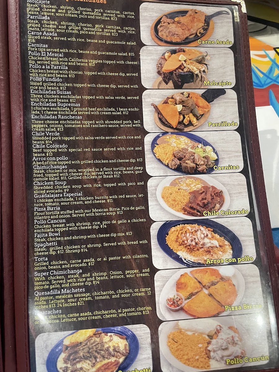 El Mezcal Mexican Grill Photo Menu 2