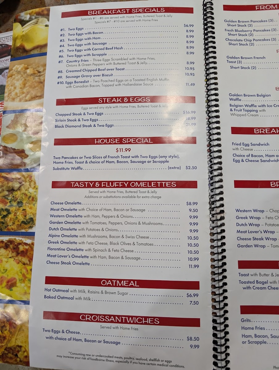 Hagerstown Family Diner Photo Menu 1