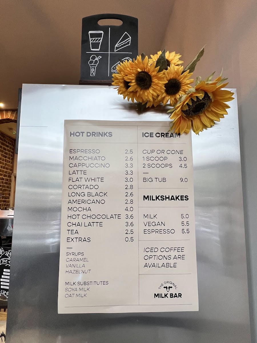The Original Milk Bar Photo Menu 2