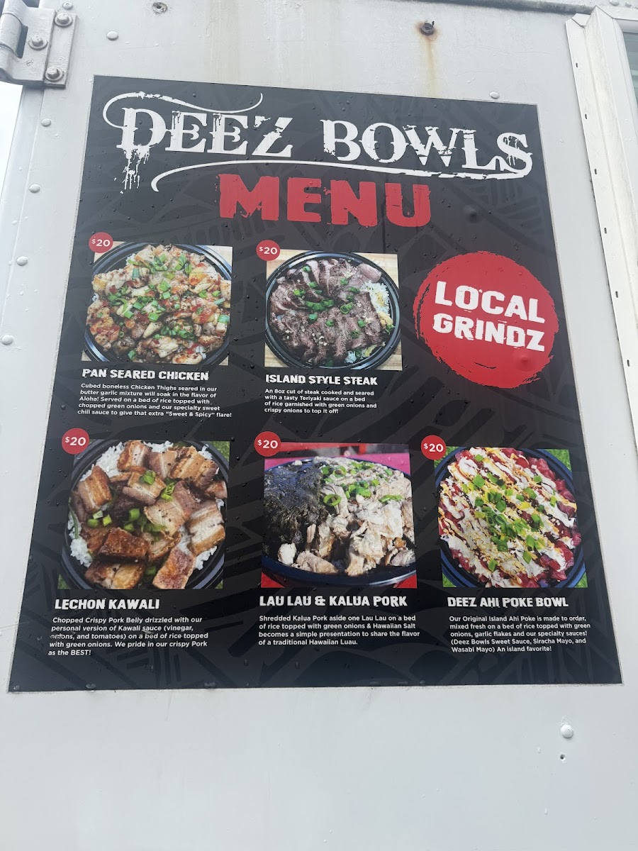 Deez Bowls Photo Menu 1