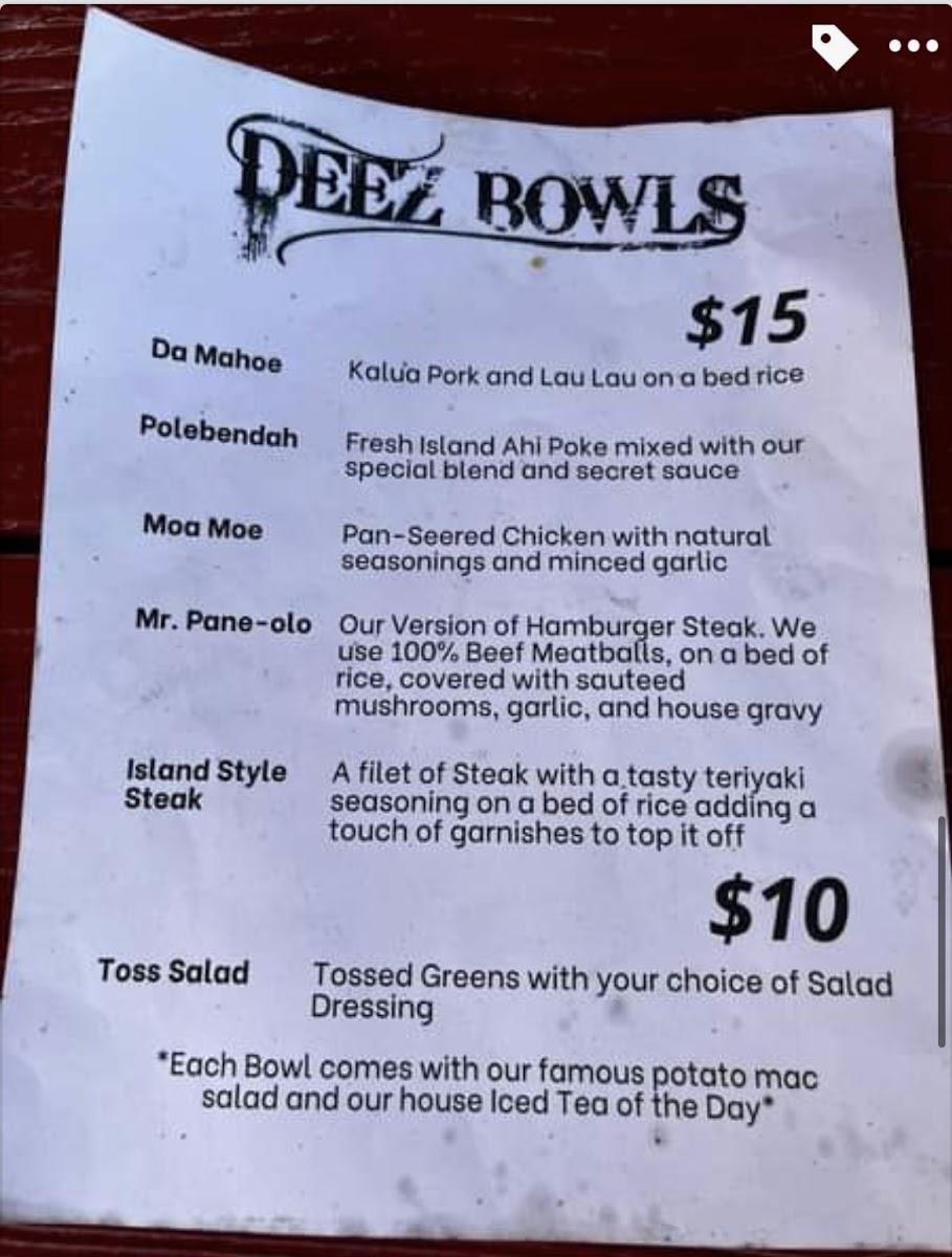 Deez Bowls Photo Menu 4
