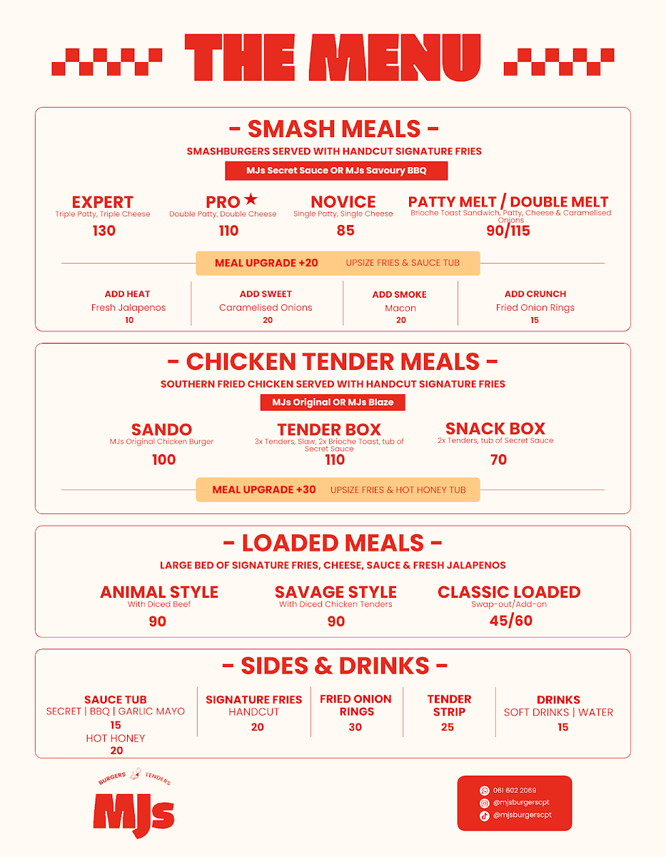 MJs Burgers Photo Menu 1