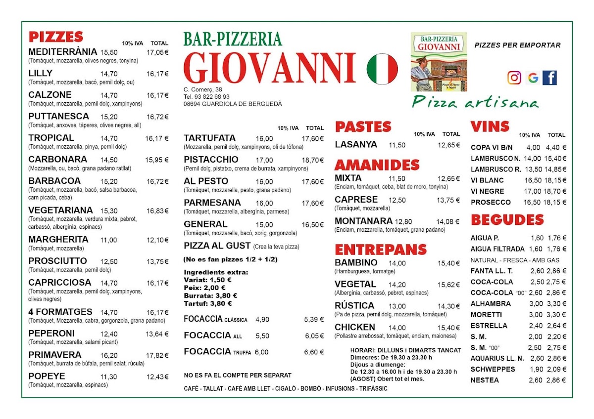 Bar Pizzeria Giovanni Photo Menu 2