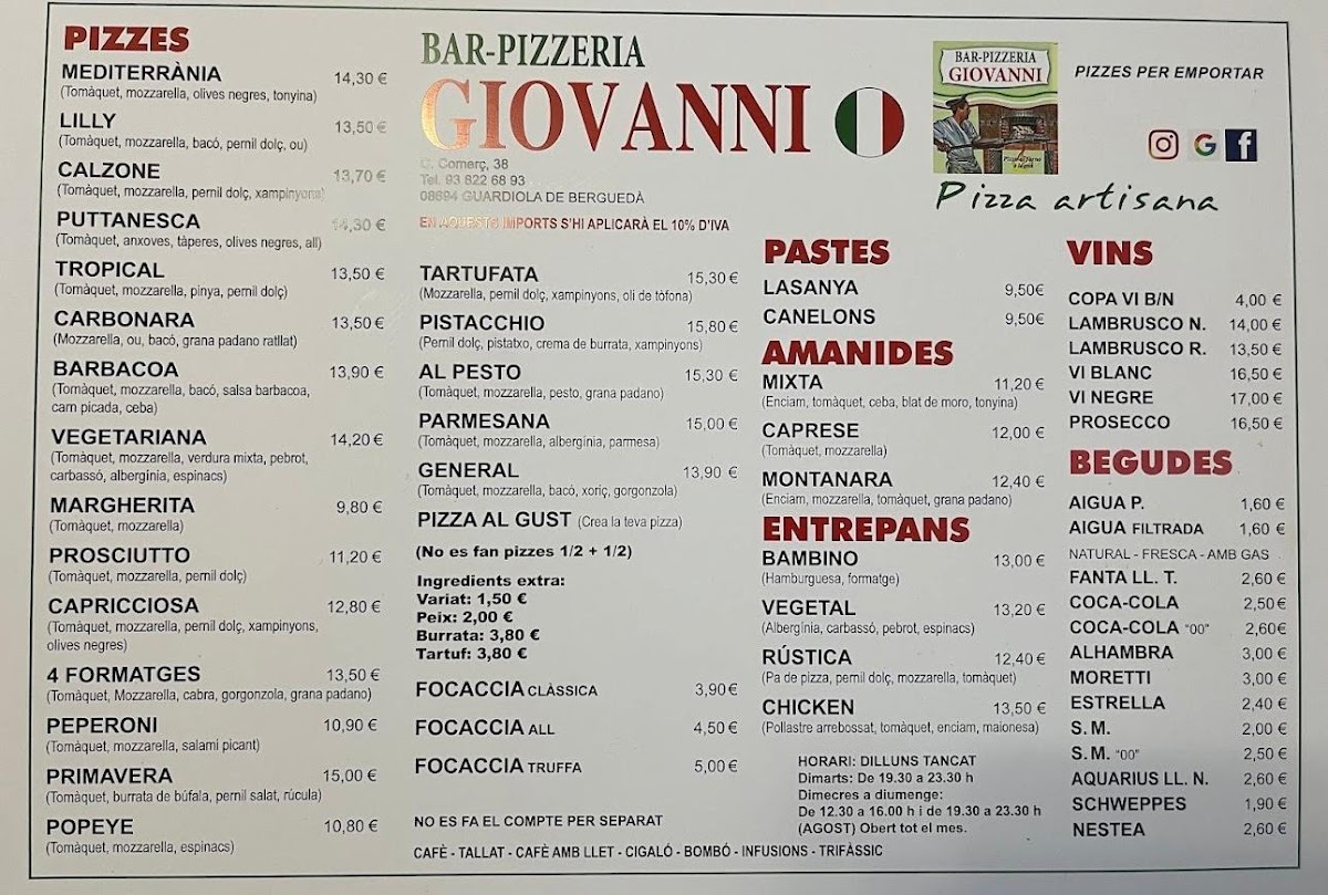 Bar Pizzeria Giovanni Photo Menu 3
