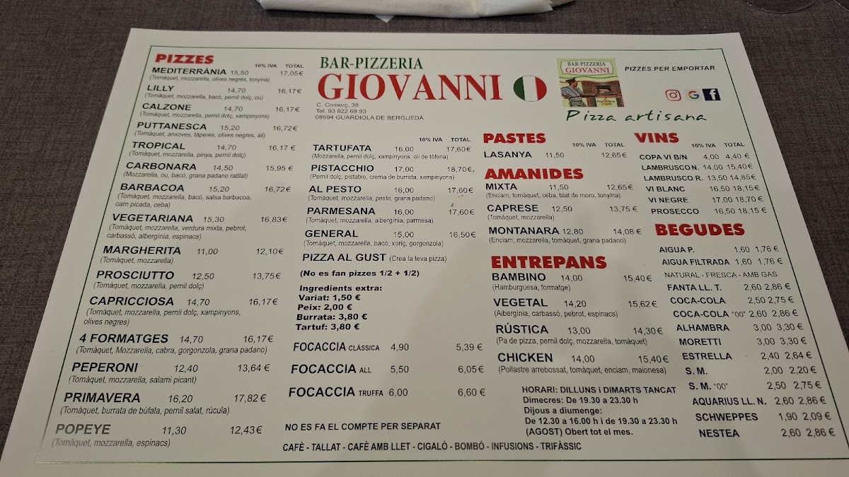 Bar Pizzeria Giovanni Photo Menu 5