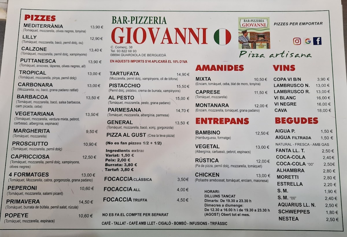 Bar Pizzeria Giovanni Photo Menu 6