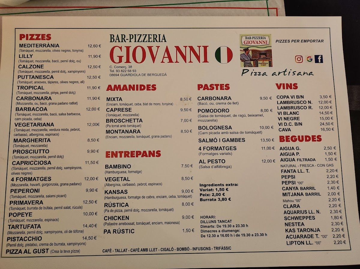 Bar Pizzeria Giovanni Photo Menu 7