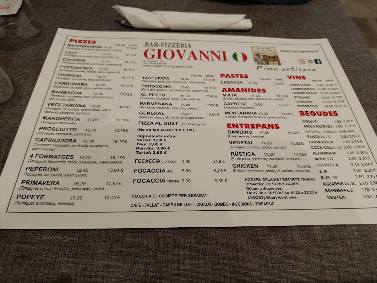 Bar Pizzeria Giovanni Photo Menu 9